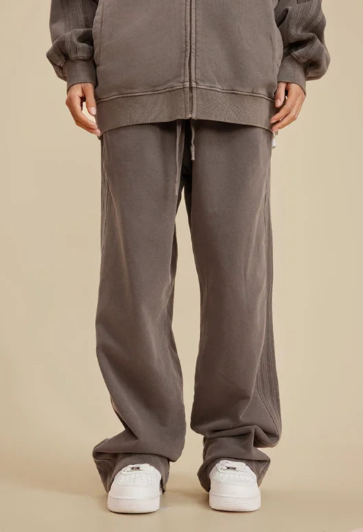 Heavyweight 450gsm 100% Cotton Straight Men's Jogger Sweatpants Pockets Elastic Waist Casual Terry Loose Fit