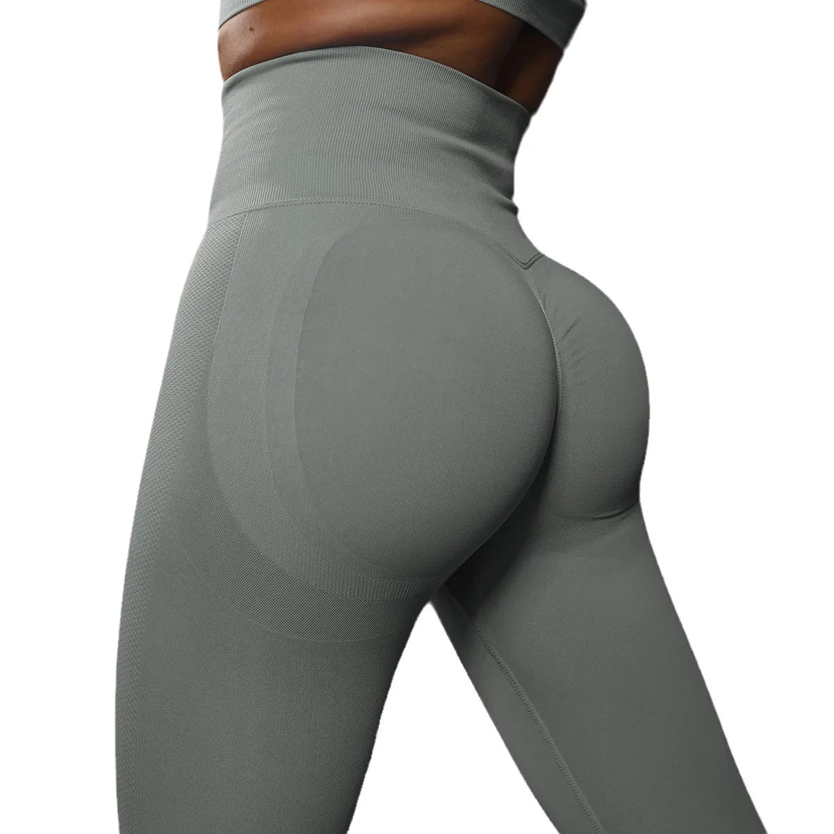 Quick Dry High Waist Gym Fitness Yoga Pants Seamless Leggings Solid Ladies' Sports Yoga Scrunch Legging Made Spandex/Nylon