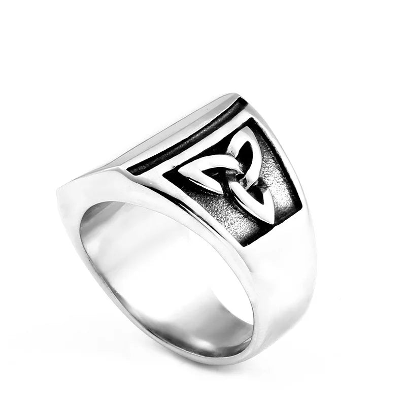 OAHLAN Wholesale Fashion Jewelry Vintage Viking Celtic Knot Titanium Stainless Steel Rings for Men