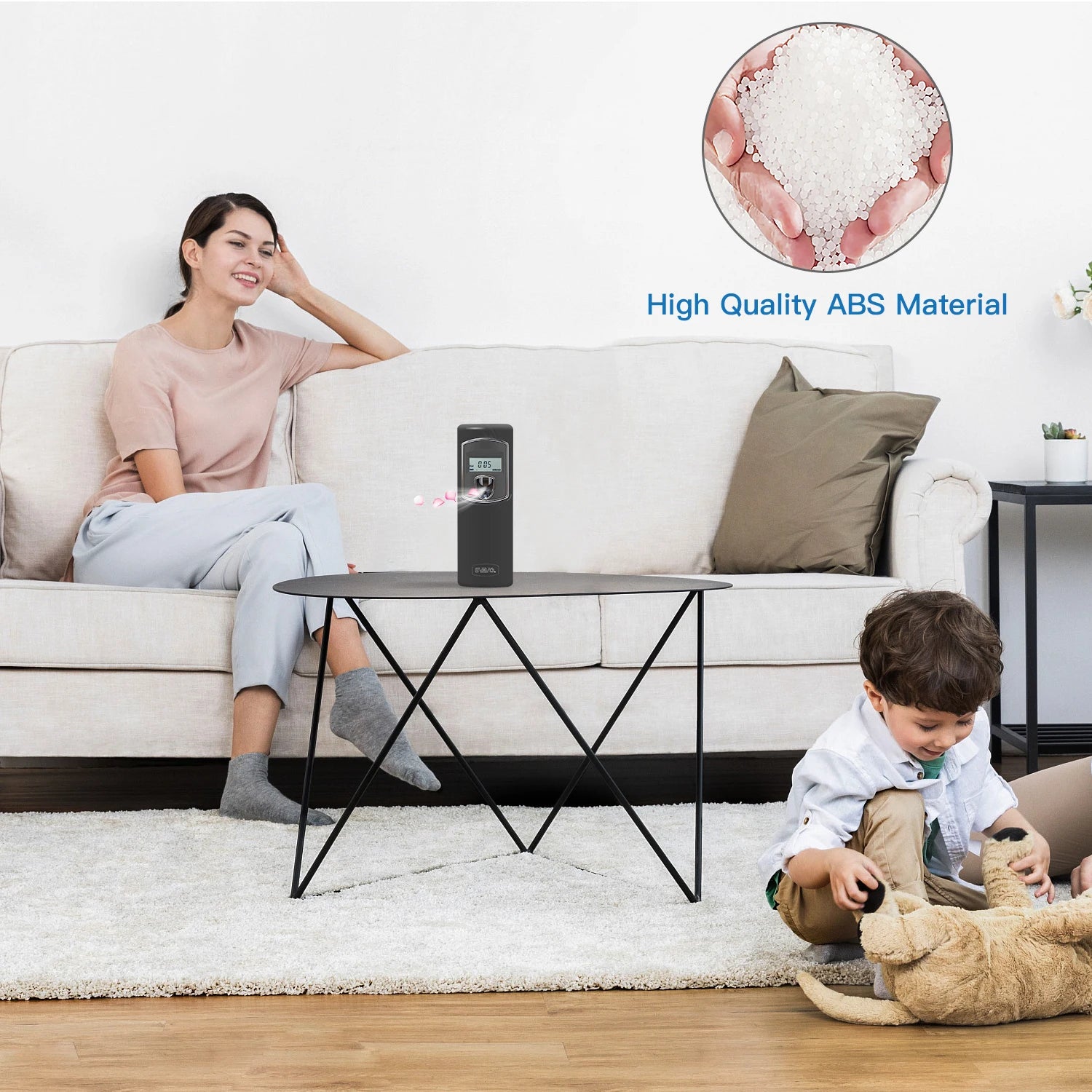 SVAVO Wall-mounted Automatic Perfume Dispenser LCD Screen Automatic Aerosol Dispenser for Toilet Bashroom Livingroom