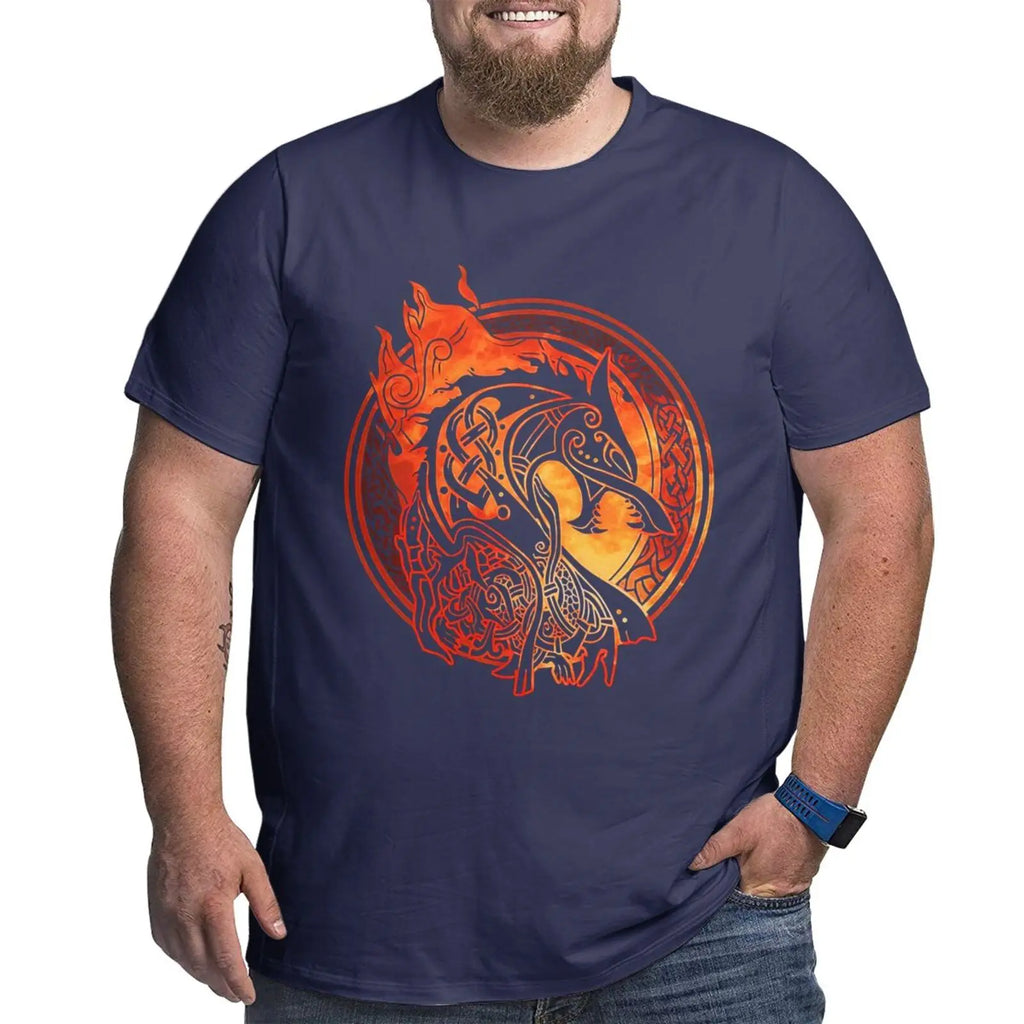 Unique Design Graphic Men T Shirts Plus Size Oversized Cotton T-shirts for Big Man Black Summer Short Sleeves Clothes Tops