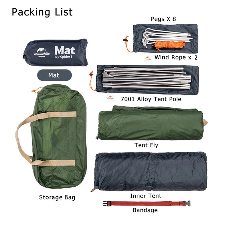 Naturehike Tent Ultralight 1 Person Cycling Tents Portable Backpacking Tent 20D Nylon Waterproof Tent Camping Tent Hiking Tent