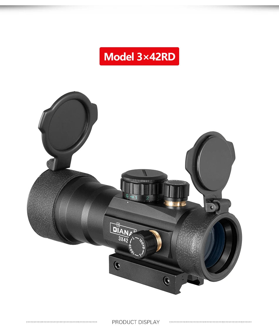 DIANA 3X44 Green Red Dot Sight Scope 2X40 Red Dot 3X42 Tactical Optics Riflescope Fit 11/20mm Rail 1X40 Rifle Sight for Hunting
