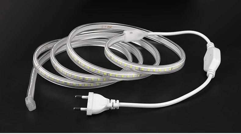 1-100M LED Tape AC220V LED 60-276LEDS With EU SMD 2835 5050 High Safety Brightness Flexible Strip Outdoor Waterproof Strip Light