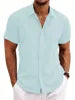 2026 Summer European and American Tie-Dyed Young Casual Linen Short-Sleeved Shirt
