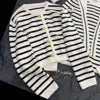 Women's Casual V-Neck Sleeveless Striped Knitted Vest Sweater Chic Single Breasted Cardigan Top New Fashion