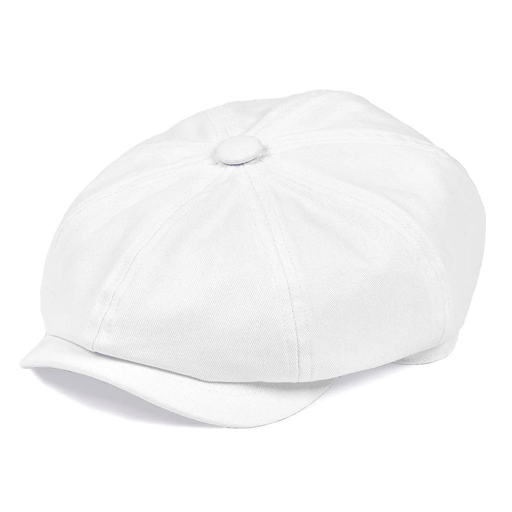 BOTVELA Men's Newsboy Cap Twill Cotton 8 Panel Hat Flat Ivy Cabbie Casual Baker Caps Gatsby Hat Retro Hats Boina Beret for Male