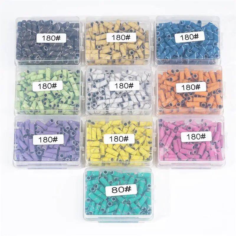 Tamax NAD065 50PCS #120 #180 #240 Mini Nail Art Sanding Bands 3/32" Shaft Nail Drill Bit Accessories Nails Gel Removal Tool
