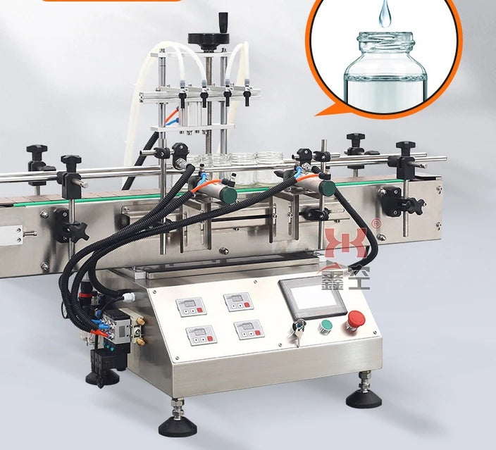 Desktop Automatic Small Chemical Shampoo Essential Oil Perfume Liquid Bottle Filling Capping Labeling Machine with PLC Engine
