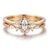 Factory Custom 18K Solid Gold IGI Certified Double Ring Fashionable Lab Diamond Promise Rings for Women Weeding Engagement