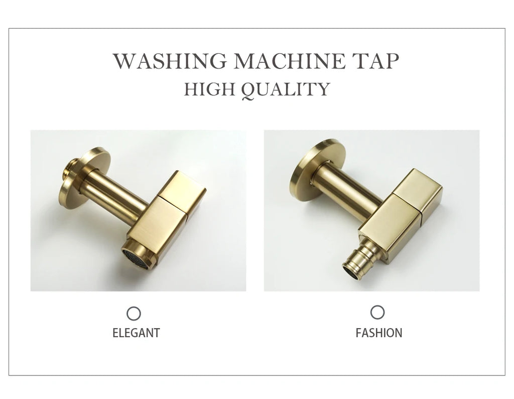 Washing Machine Faucet Tap Outdoor Garden Mop Pool Wash Faucets Bathroom Square Wall Mounted Solid Brass Sink Cold Water Tap