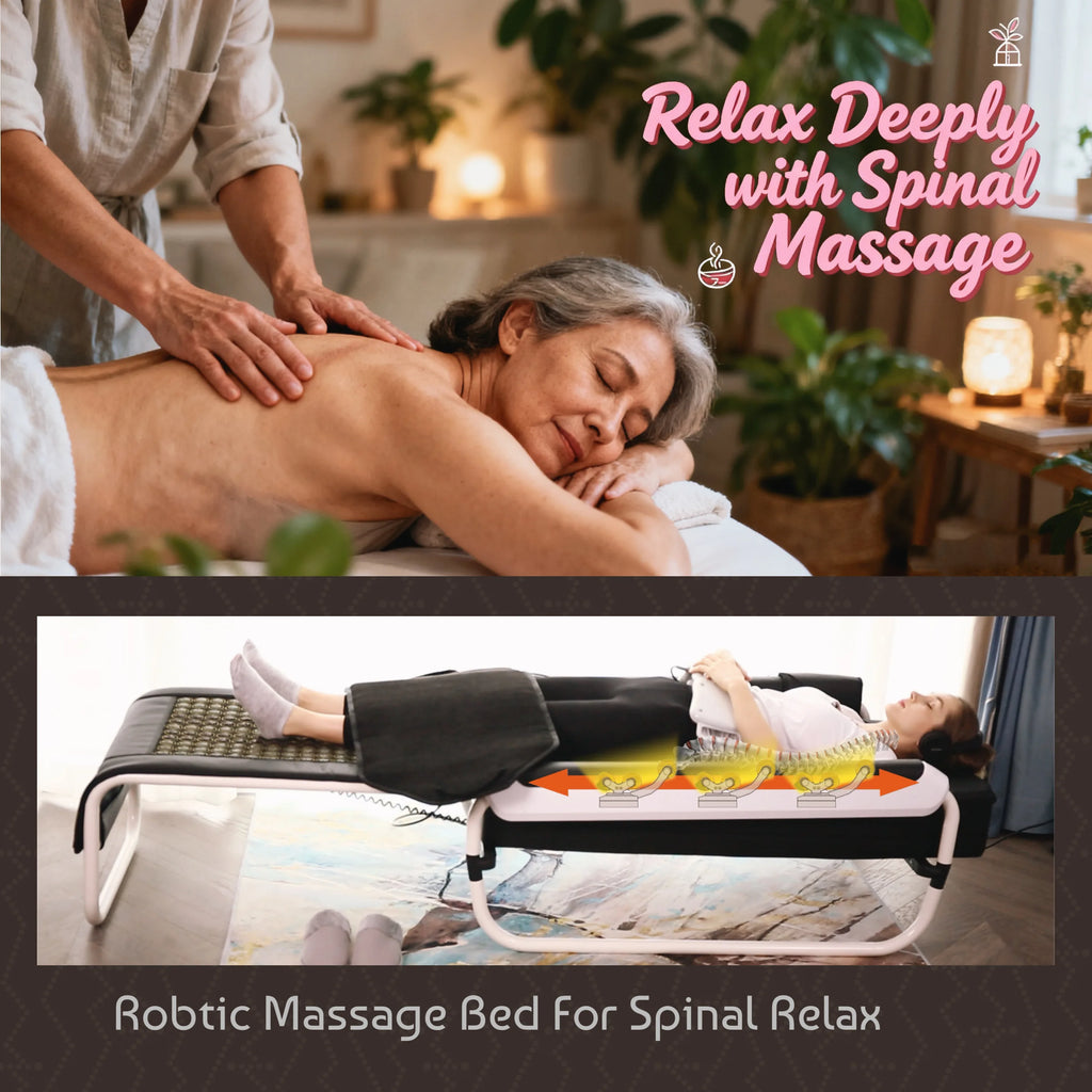 Professional Home Spa Massage Bed for Body Recovery and Pain Relief with Infrared Jade Roller and Spinal Traction System