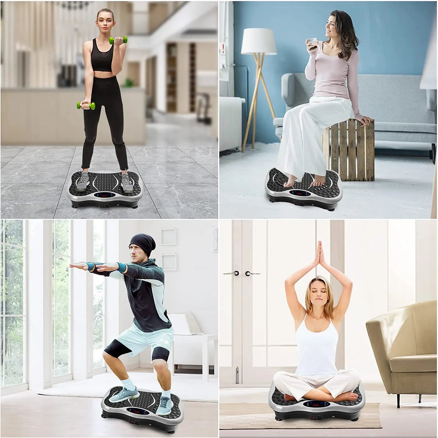 Unisex Whole Body Workout Massager Machine Vibration Platform Plate Fitness Equipment ABS Material Vertical Type Home Use