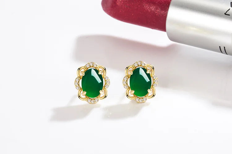 DIWENFU 10K Gold Emerald Jewelry Earrings for Women Cushion Bohemia Aretes De Mujer Bizuteria Green Topaz Stud Earrings Girls