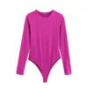 KAR&OT ZA 2024 Autumn New Women's Fashion Simple Versatile Elastic Slim Fit Long-sleeved Round Neck Jumpsuit 1026725