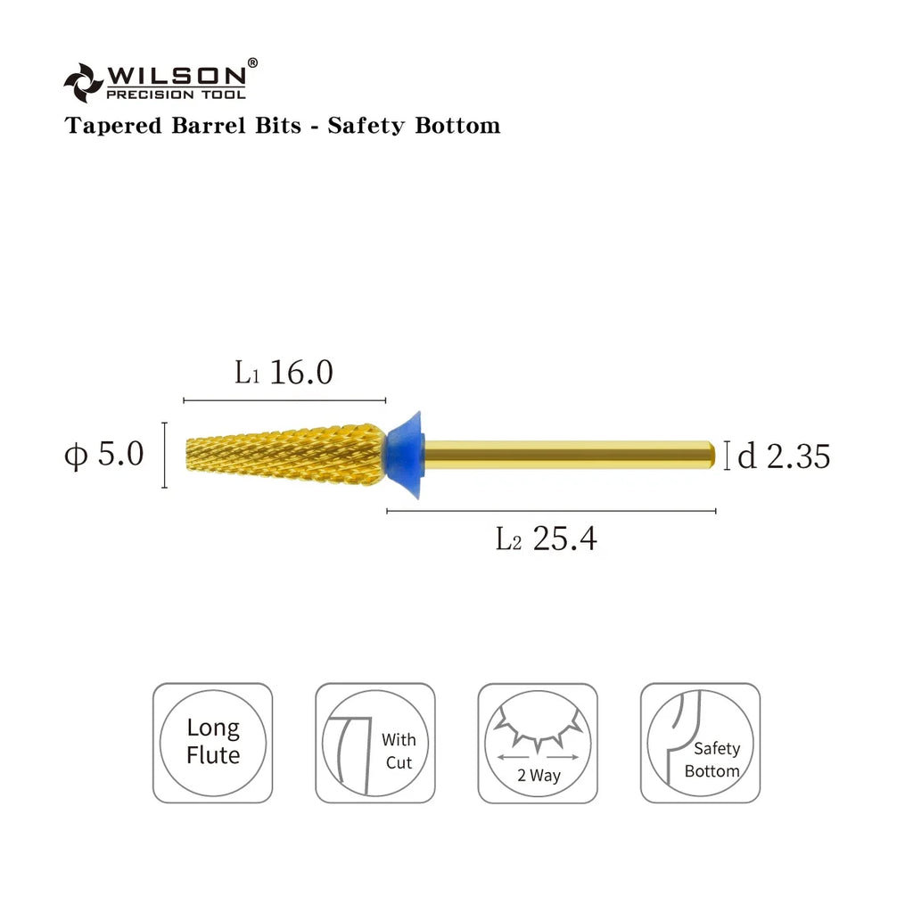 5.0mm Tapered Barrel Bits - Safety Bottom