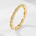 Fine Jewelry S925 Sterling Silver Gold Plated Wedding Engagement Ring Cubic Zircon  Stackable Eternity Band Rings for Women
