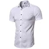 Mens Summer Official Solid White Color Regular Fit Organic Cotton Short Sleeve Casual Social Stylish Clothing Shirts for Men