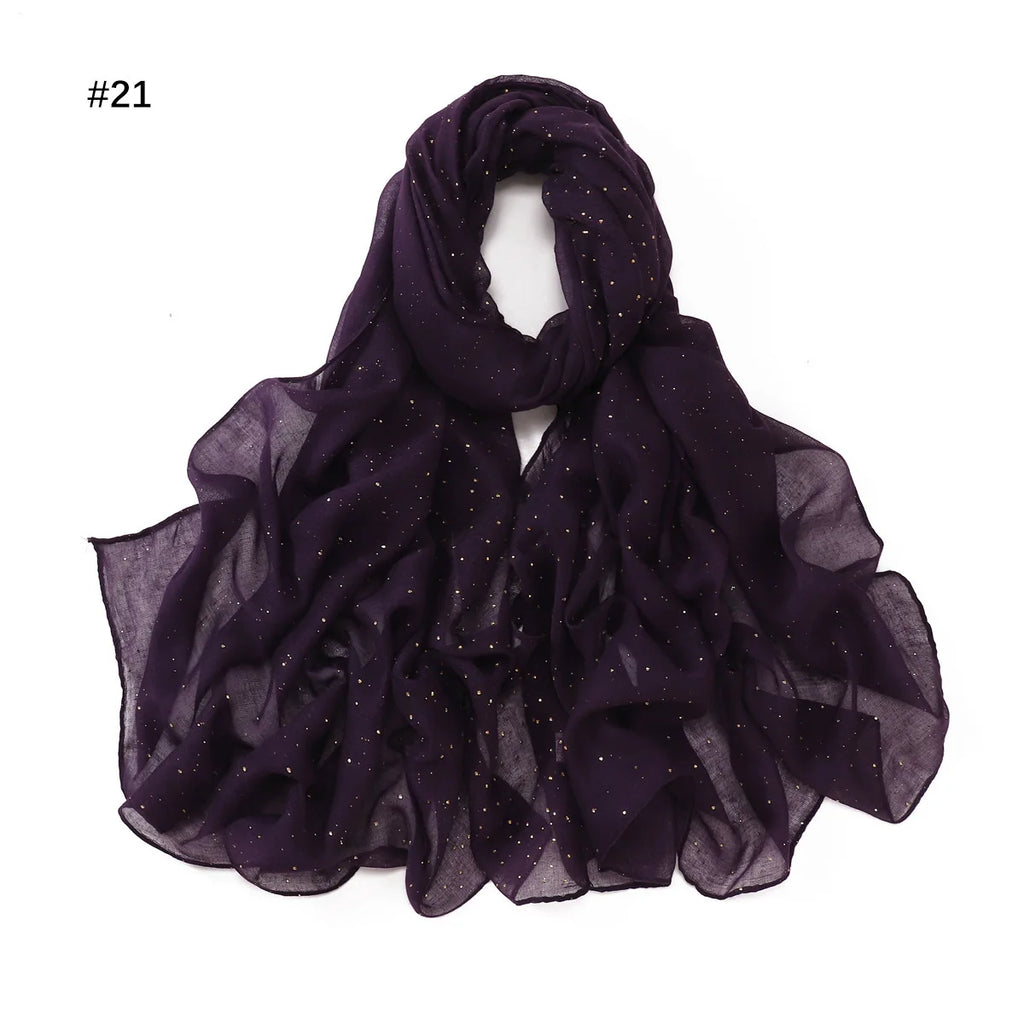 Zifeng OME Travel Photo Art Pure Color Full Star Hot Diamond Cotton Linen Monochrome Cape Scarves & Shawls