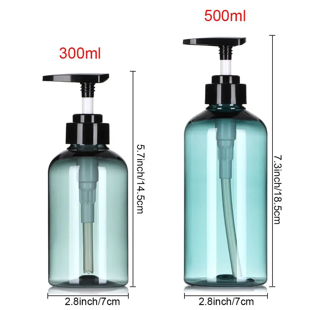 300/500ml Refillable Clear Empty Bottle Soap Dispenser Shower Gel Shampoo Dispenser Bottles Press Pump Lotion Bottle Reusable