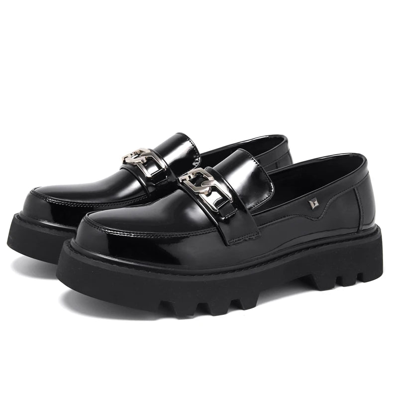 Slip-on Comfortable Official Business Men Genuine Leather Upper Autumn Wedding Shoes Outdoor Platform Loafers Casual Anti-Slip