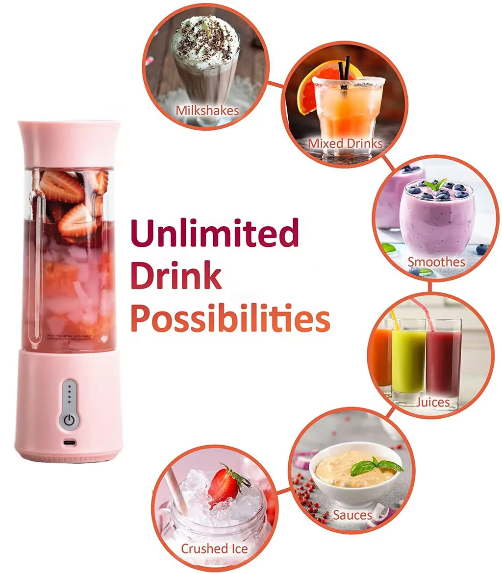 Patent A7 Fresh Juice Portable Blenders Mini Fresh Fruit Smoothie Milkshake Mixer Licuadora Portatil Juicer with 6blades for Gym
