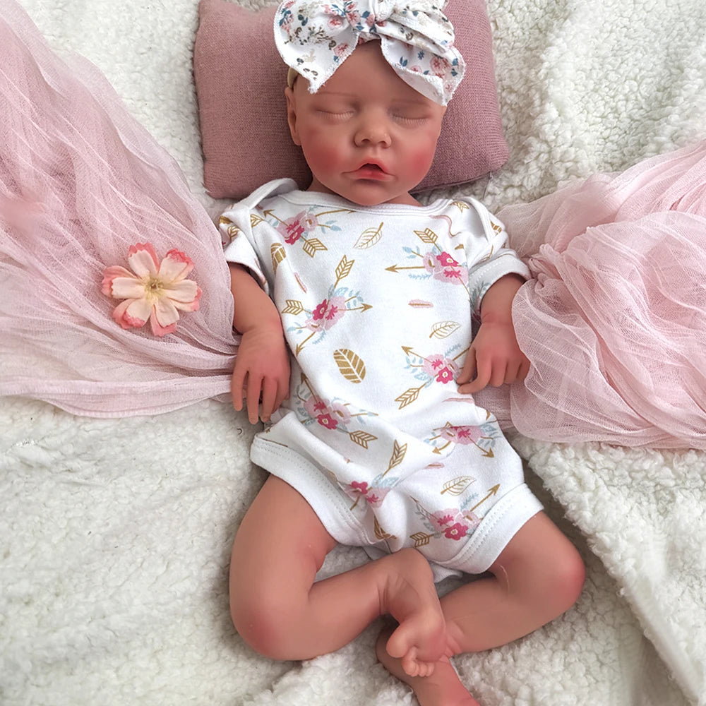 DIY Painted Silicone Reborn Baby Dolls 17" Open Mouth Newborn Dolls Washable Silicone Dolls As Artist Collection