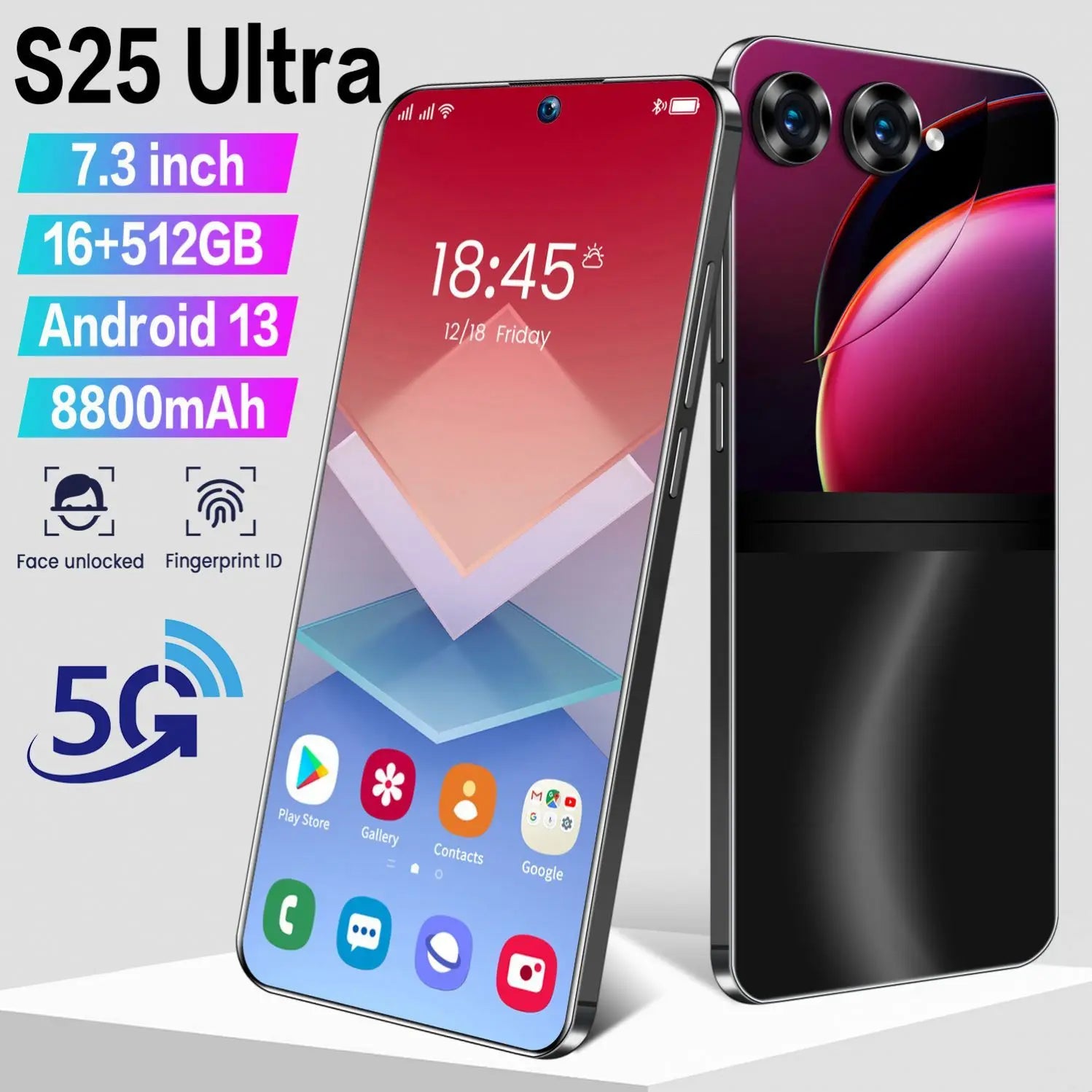 New Original S25 Ultra 7.3inch Cell Phone 5G Unlocked Stylus 16GB +1TB Big Screen Store Gaming Android13 AI Mobile Phones