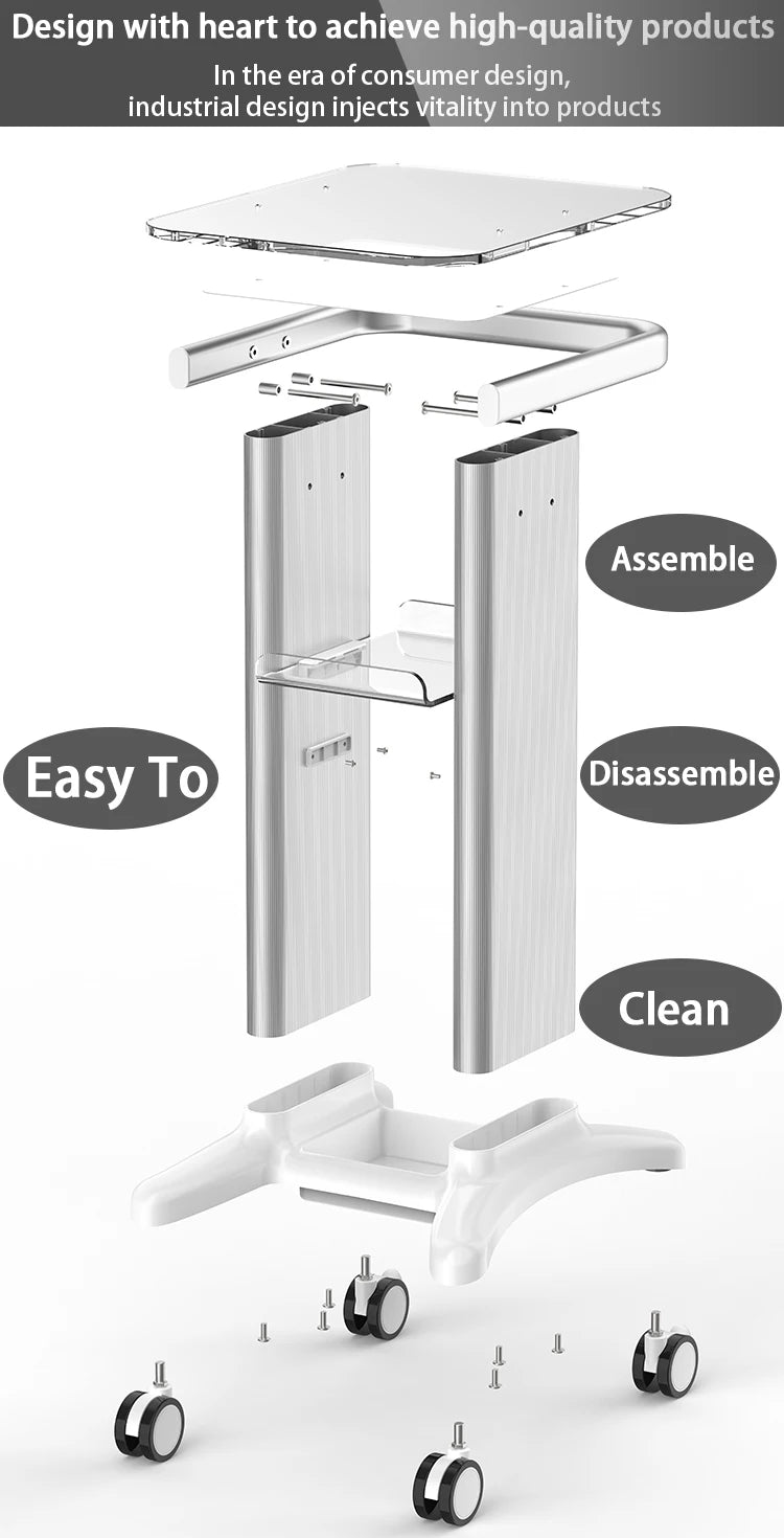 Factory Hot Sale Modern 50x40x20 Beauty Instrument Rolling Movable Trolley Stand