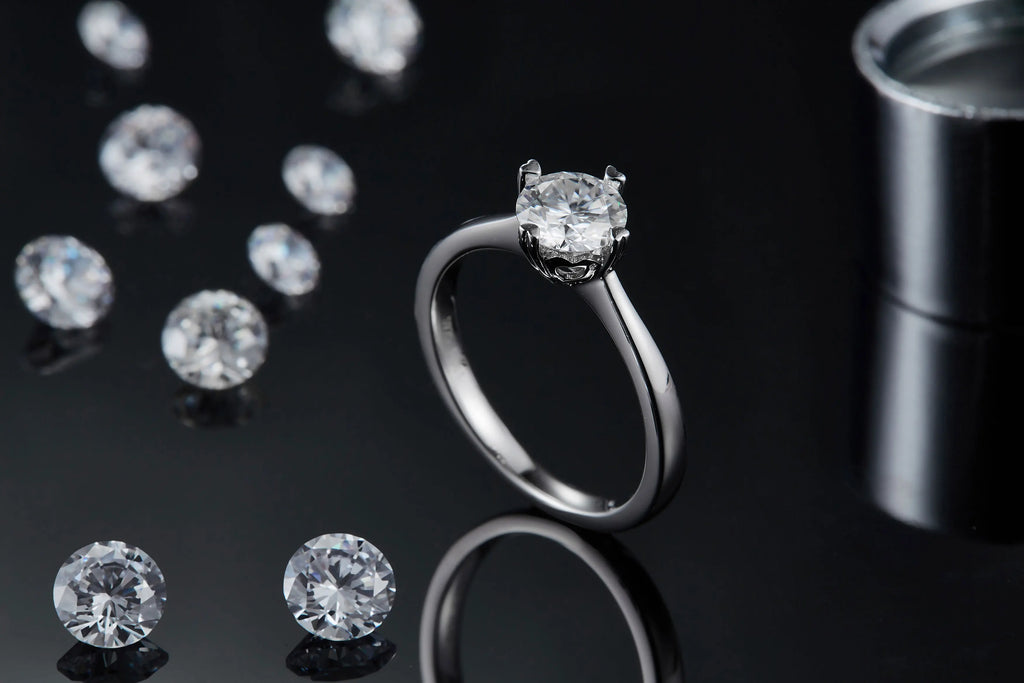 Hailer Engagement Ring with Moissanite Diamond Jewelry Rings for Women