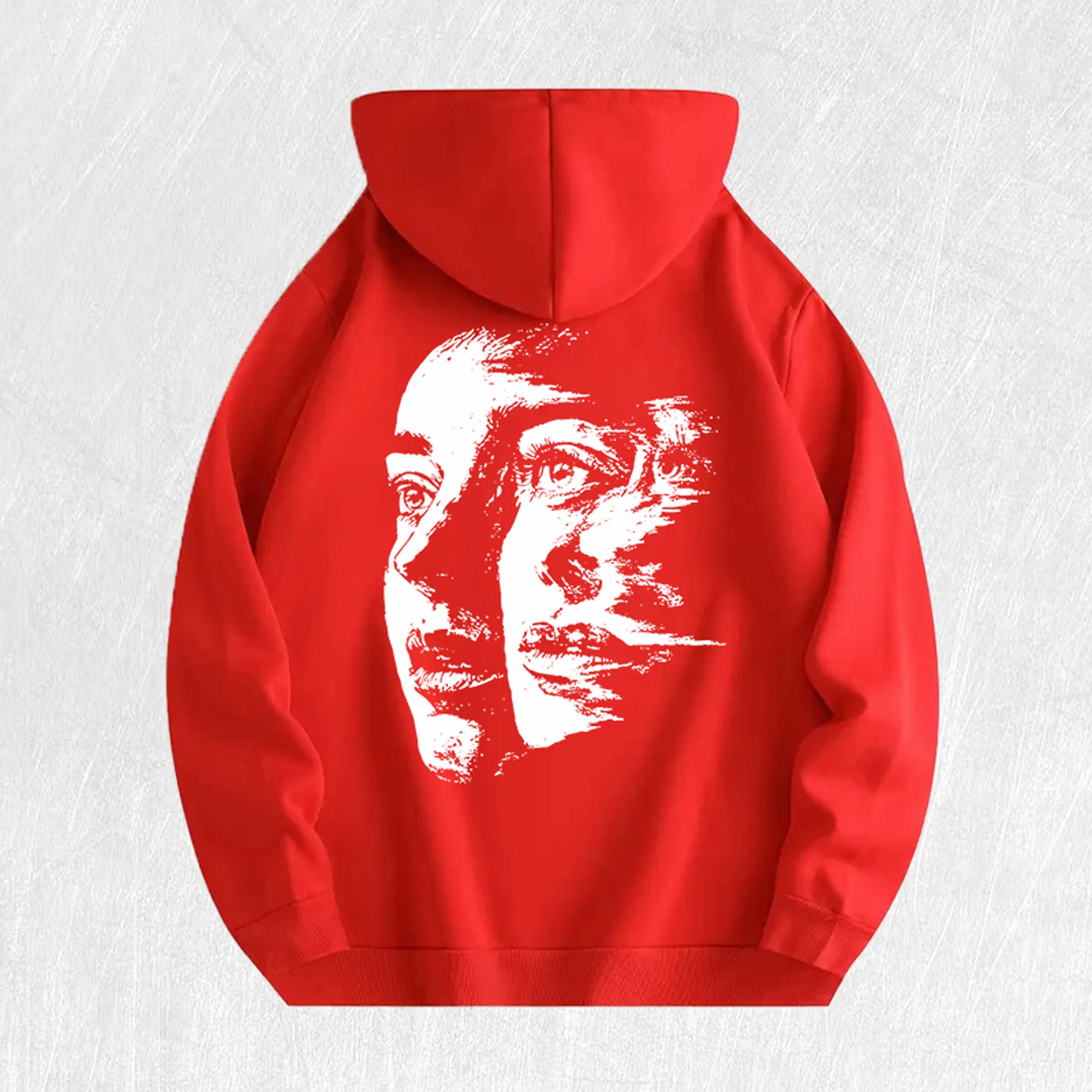 Abstract Face Graphic Hoodie 100% Cotton US Warehouse 6 Colors