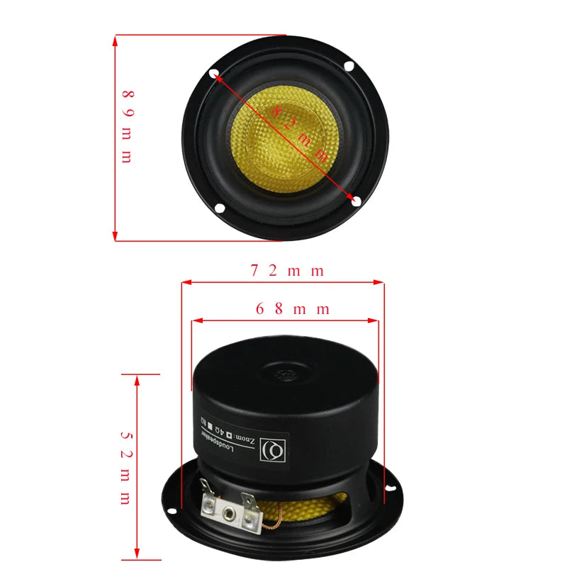 50W 4Ohm Subwoofer Speaker 3 Inch Deep Bass Loudspeaker Fiber Glass Super Subwoofer Loudspeaker Powerful Low Frequency DIY