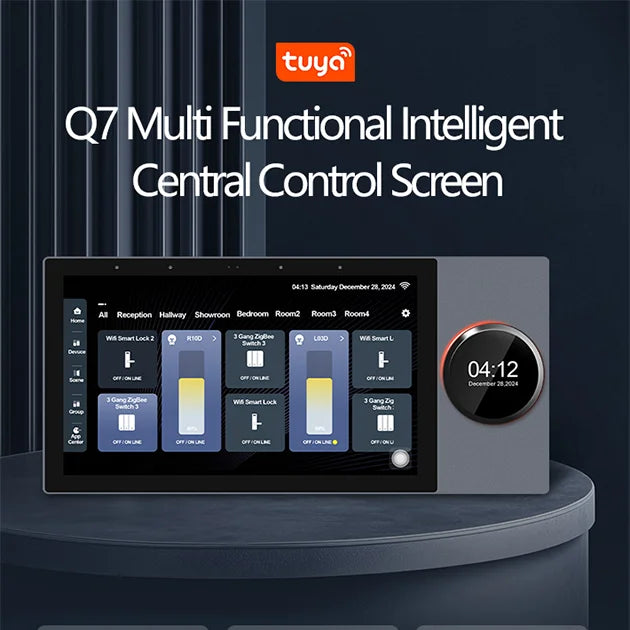 New 2025 Product 7 Inch Zigbee Gateway Smart Home Gateway Music Background Tuya Smart Centre Control Panel