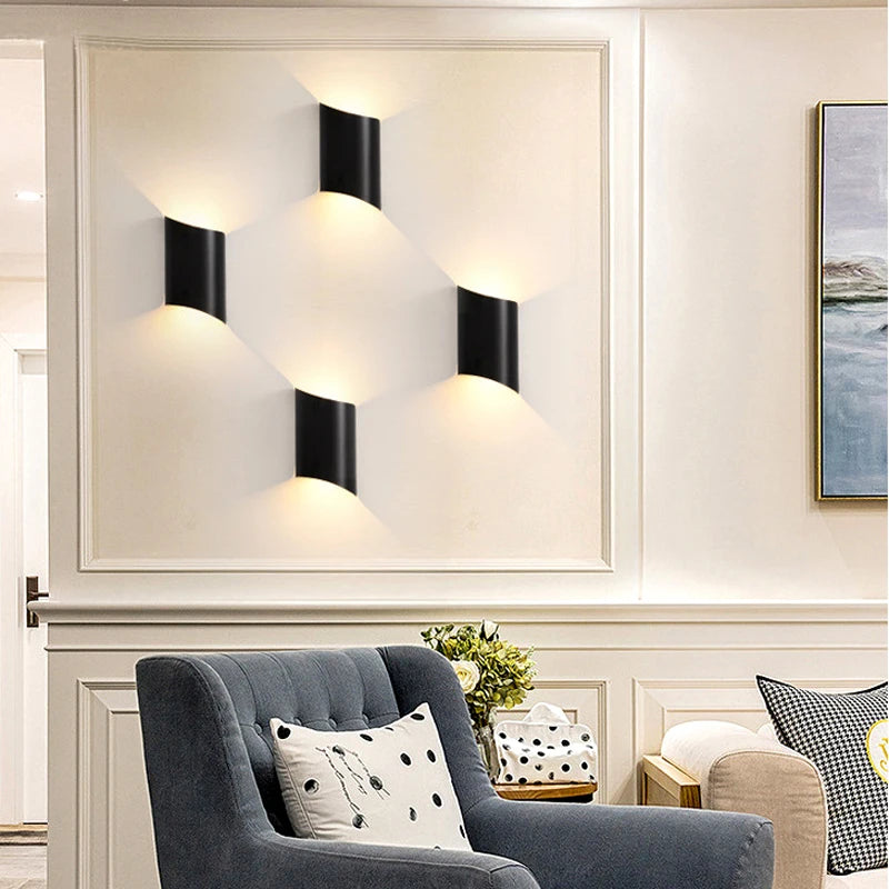14W LED Wall Lights For Living Room Modern Lighting Black Gold Wall Mount Sconce Bedroom Light Indoor Wall Fixtures Up Down Lamp