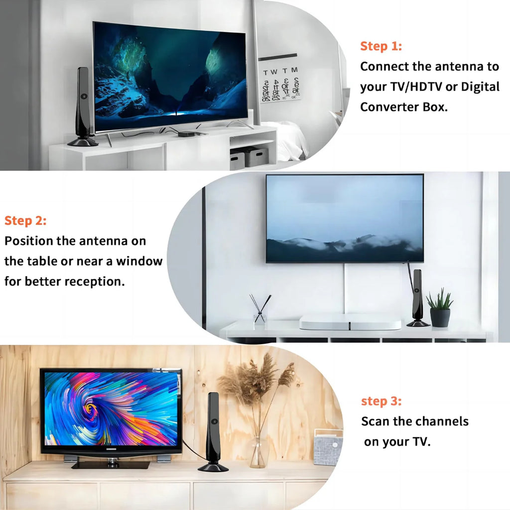 New 4K DTMB Digital TV Antenna Receiver Indoor and Outdoor HD Terrestrial Wave HDTV Antenna with Vertical Polarization