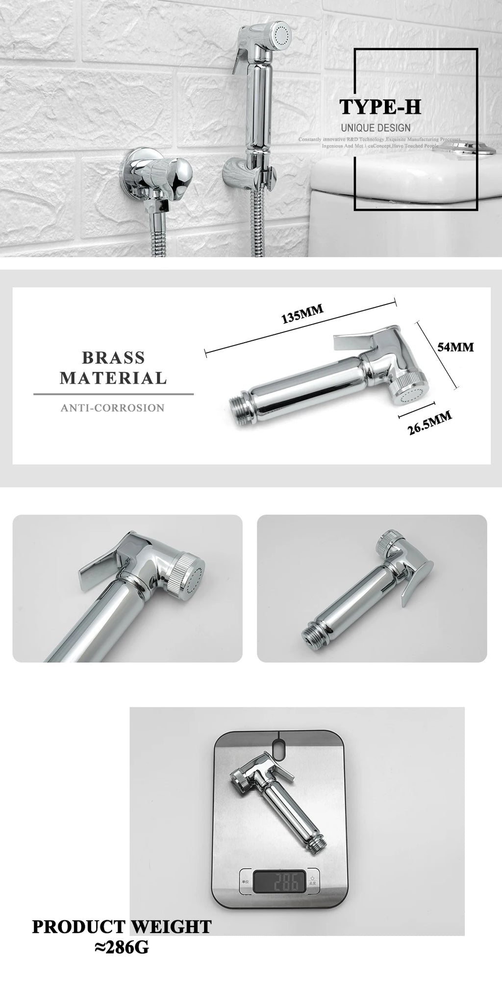 Shower Douche Toilet Bidet Sprayer Kit Chrome Polished Brass Bathroom Wall Mount Single Cold Valve Handheld Bidet Shattaf Set