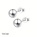 Lanshang Fine Stud Earrings 925 Sterling Silver Gold Plated Jewelry  for Women Men Tiny Ball Earrings