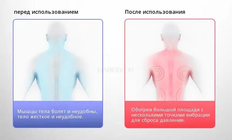 Electric Neck Massager Heating Vibrating Back Waist Massage Cushion Shiatsu Body Massage Mat for Home Office Car