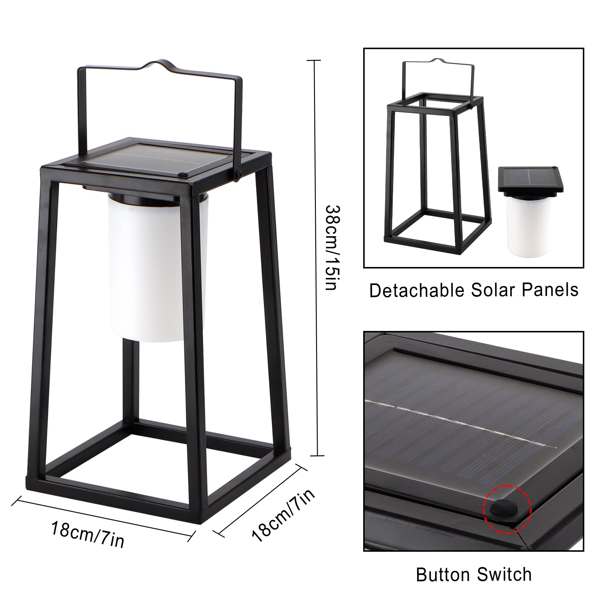 Metal Solar Garden Lantern Outdoor Waterproof Villa Patio Landscape Lamps