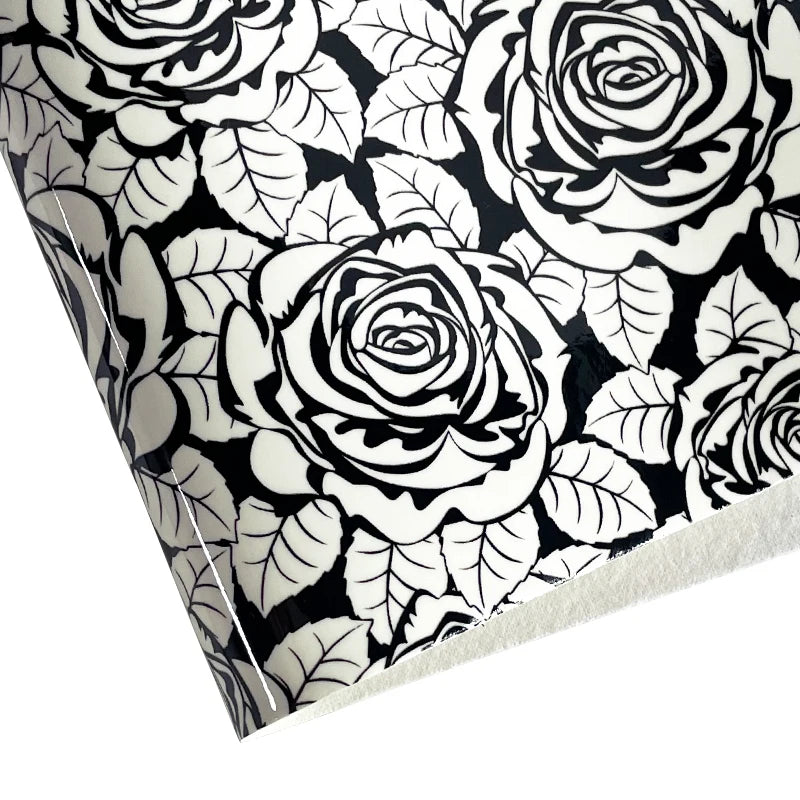 9PCS Rose Pattern Artificial Leather Set 8.2 "x11.8" A4 Can Be Used for DIY Making Jewelry, Bags, Hair Accessories, Earrings