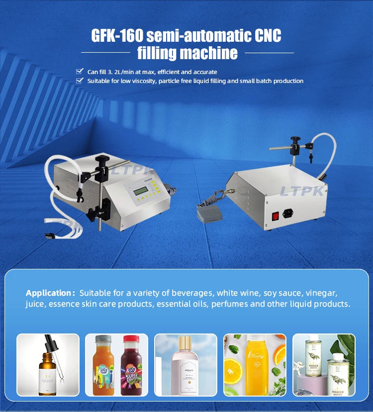 GFK160 Small Digital Control Liquid Machine Numerical Pump for Beverage Water 5ml 3500ml Capacity for Plastic Bottles Oil