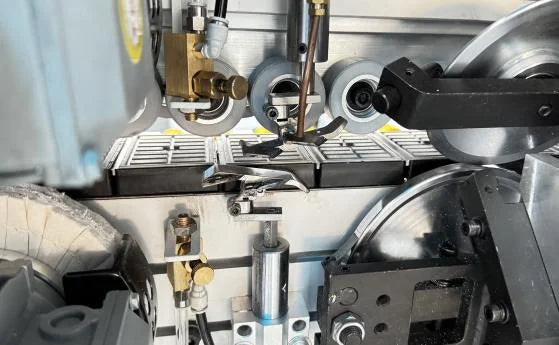 MingD MD-EM1 Fully Automatic Mini Edge Banding Machine for MDF Production Woodworking Features Gluing Cleaning Buffing Used