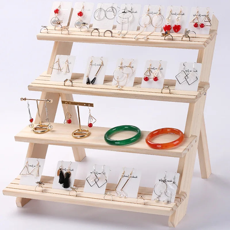 Jewelry Display Tray Pendant Earrings Rings Display Blocks Solid Wood Jewelry Display Holder Joyeros Organizador De Joyas
