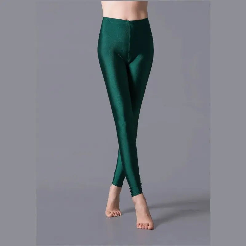 Women Shiny Pant Leggings Hot Selling Leggings Solid Color Fluorescent Spandex Elasticity Casual Trousers Shinny Legging