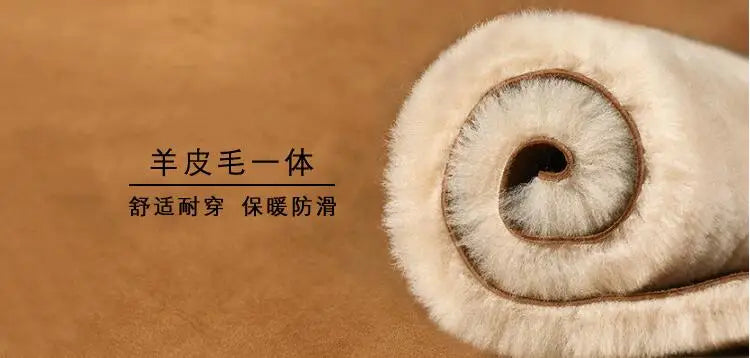 Women Indoor Slippers Real Wool 2023 Natural Sheepskin Home Slipper Winter Fur Slippers Wool Flip Flops Slipper Lady Home Shoes