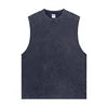 New Arrivals 275 GSM Cotton Fabric Boxy Sleeveless T Shirt Retro Washed Raw Edge Blank Damaged Vintage Sleeveless Tank Top