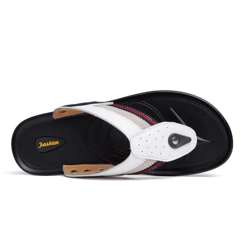 Men's Zoris Slippers Outside Sandals Flip Flops Beach Shoes Flats Sport Denim Leather Low-top Summer Breathable Casual Leisure