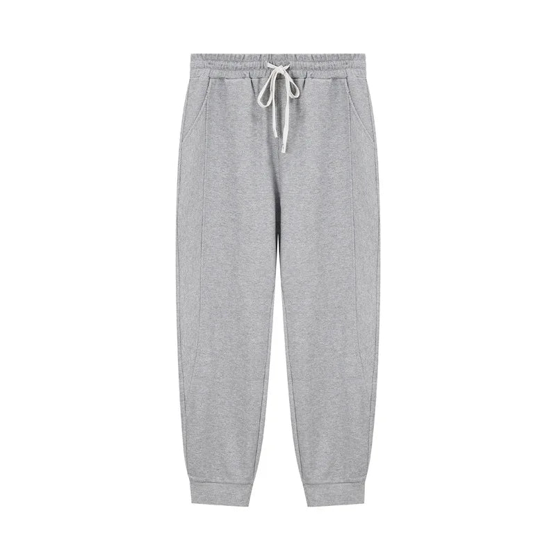 Men's 300gsm Cotton Retro Casual Sweatpants Loose Sports Pants Elastic Waist for Running Jogger Trousers