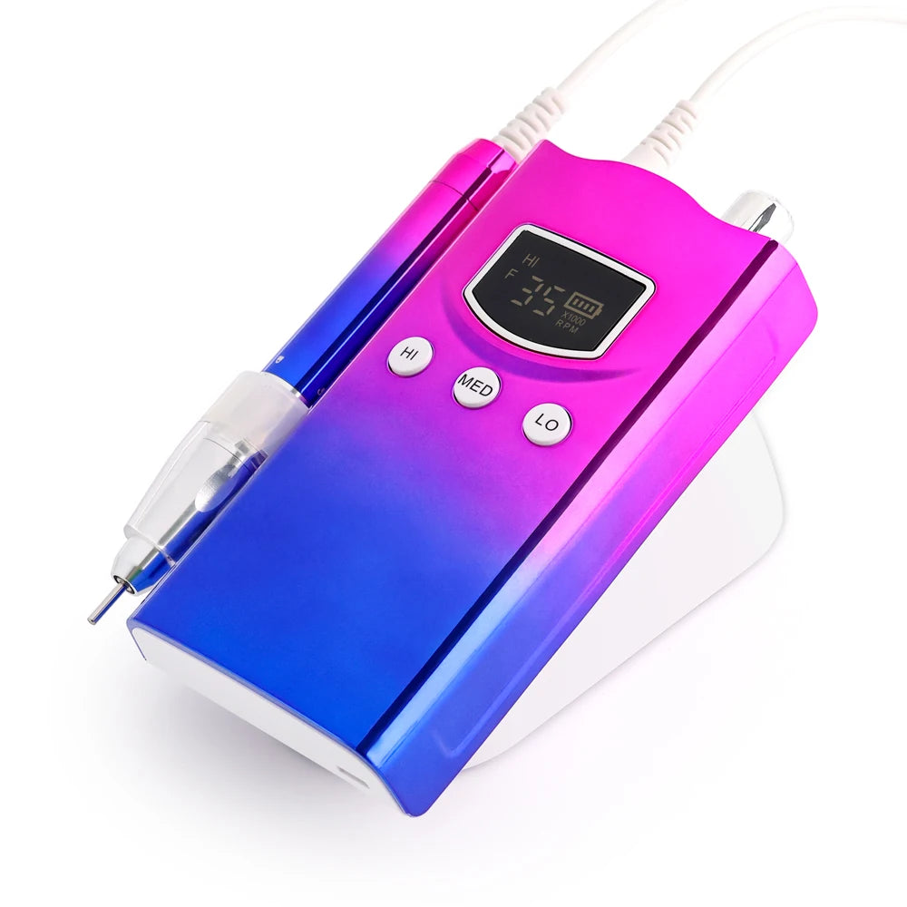 2025 Professional Wireless Brushless Gel Nail Drills 85w Efile Portable Cordless 35000RPM Electric Nail Drill Machine