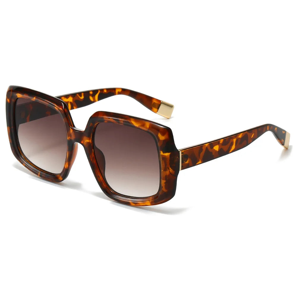 2024 New Multi-color Fashion Square Large Frame Pc Sunscreen Uv400 Sunglasses Women Luxury
